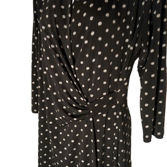 Clara Sun Woo black polka dot faux wrap dress size S - Picture 6 of 9